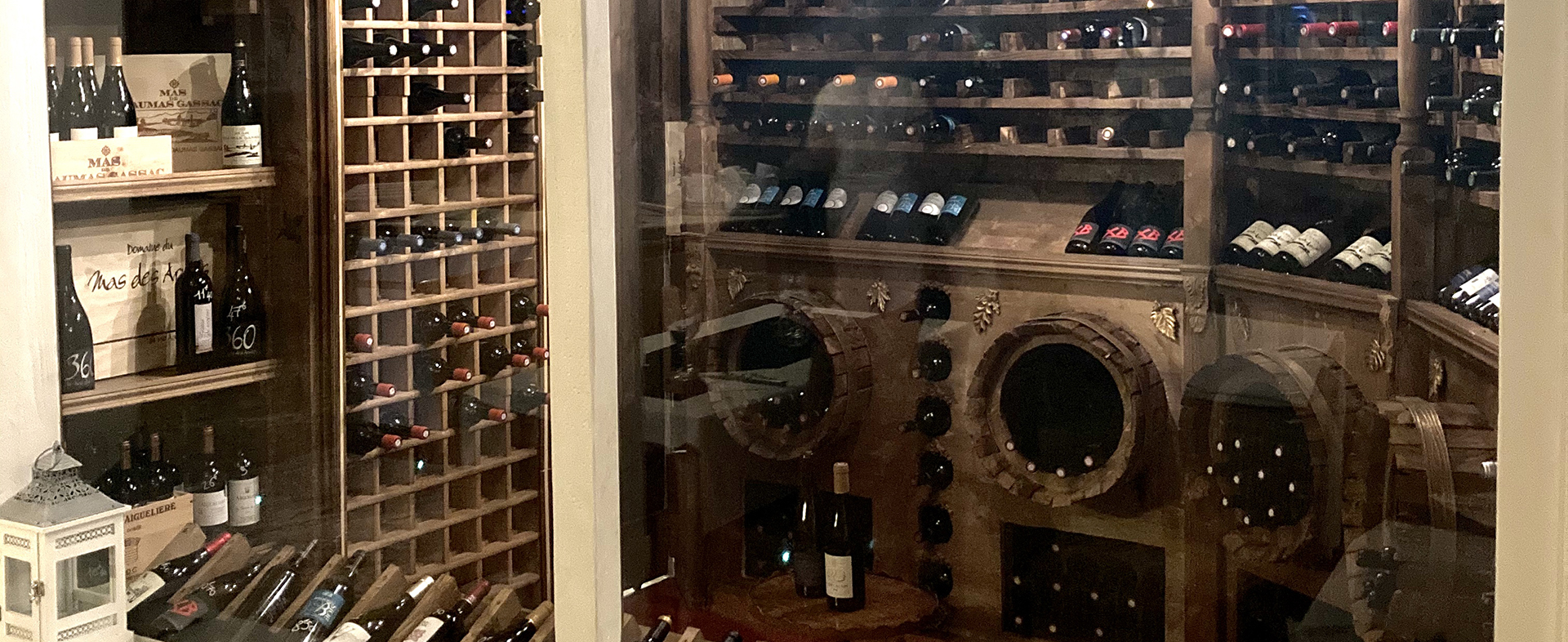 Wine cellar of the Hostellerie Saint Benoit hotel in Aniane