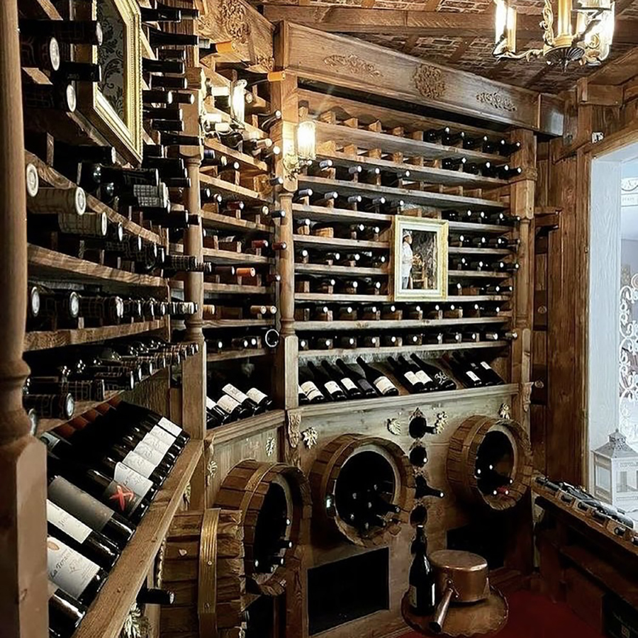 Wine cellar of the Hostellerie Saint Benoit hotel in Aniane