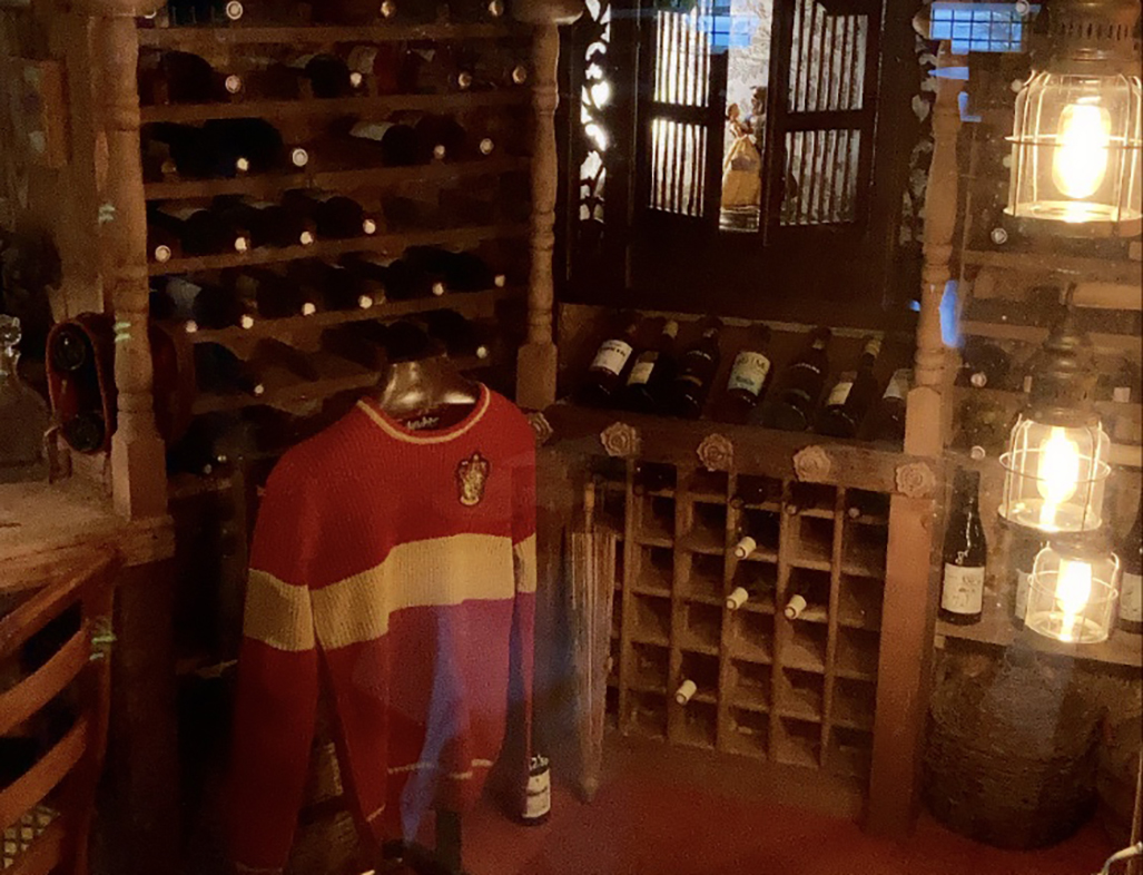 Wine cellar of the Hostellerie Saint Benoit hotel in Aniane