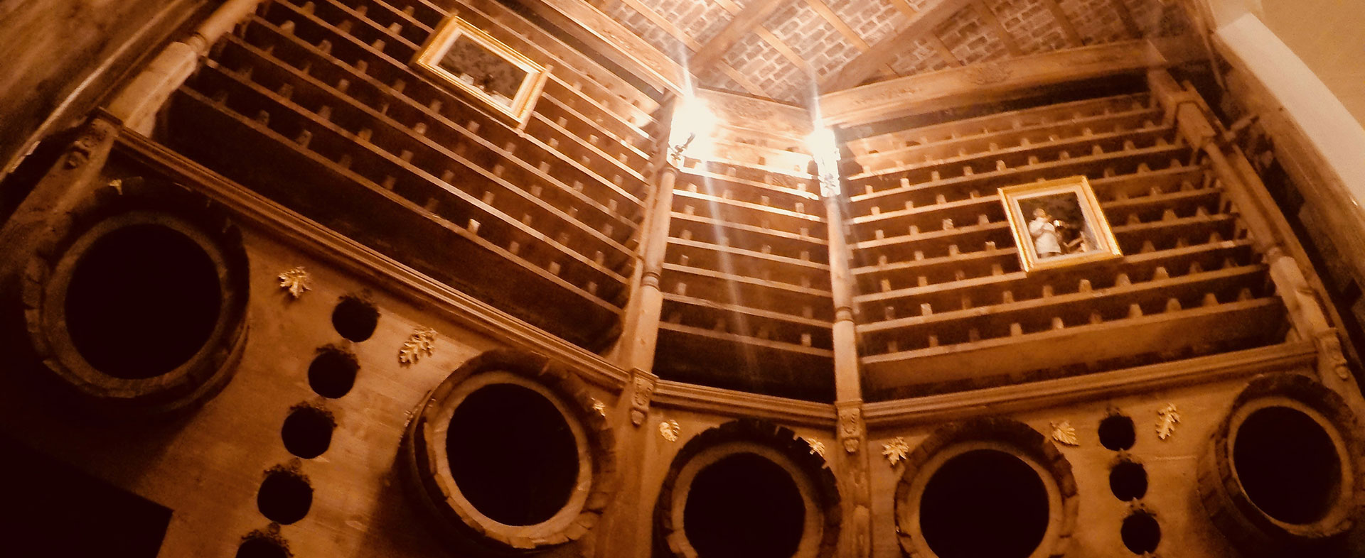 Wine cellar of the Hostellerie Saint Benoit hotel in Aniane